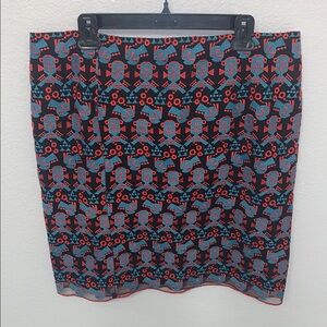 Emporio Armani Red and Blue Pencil Skirt Knee-Length Casual